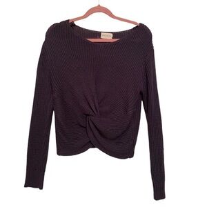 Dreamers Twist Front Deep Purple Sweater Size Medium